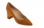 Escarpin bout pointu nubuck noisette talon doré J hay