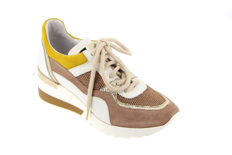 Sneakers nubuck marron jaune rosemetal