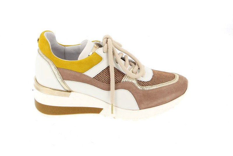 Sneakers nubuck marron jaune rosemetal