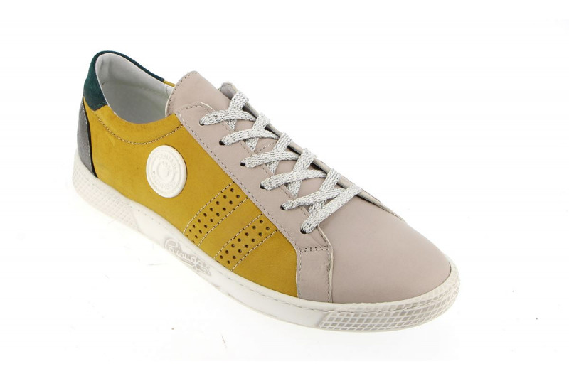 sneakers plates blanches jaune pataugas