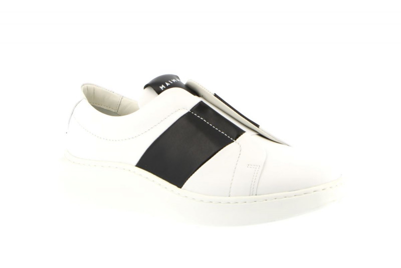 sneakers blanc noir sans lacet maimai