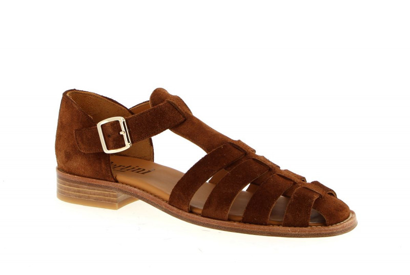 sandale velours marron pertini