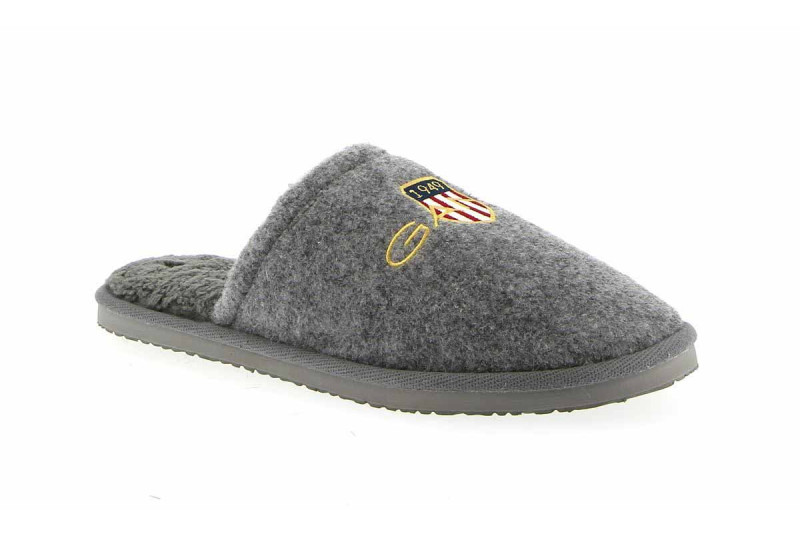 chausson slipper textile gris gant