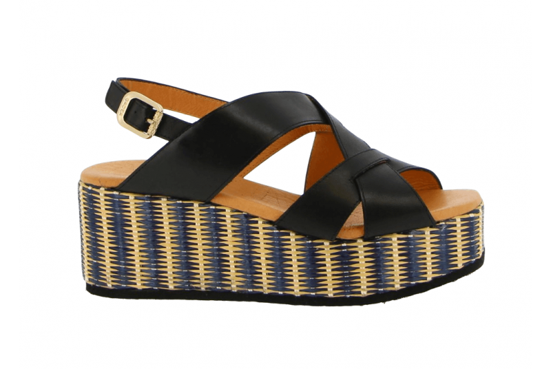 sandale plateforme noire gadea