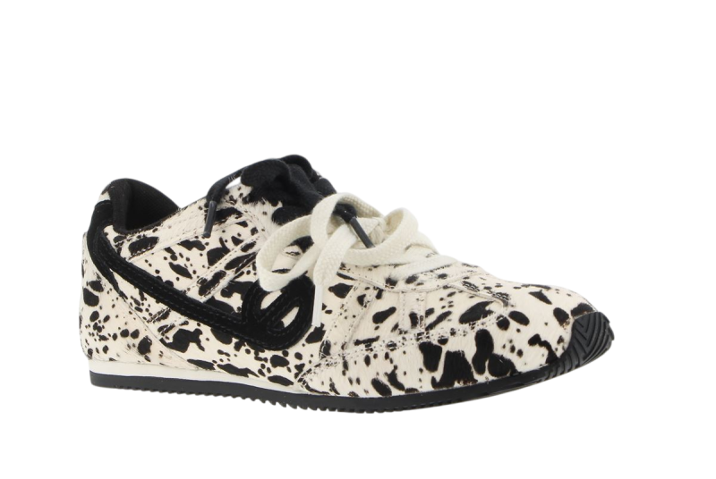evo run w pony cow suede